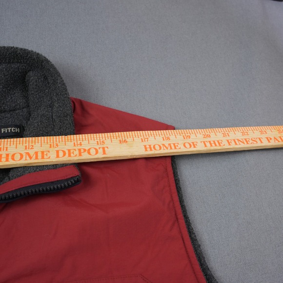 Vintage Abercrombie & Fitch Men M Vest Full Zip Reversible Red Gray Fleece - Picture 7 of 13